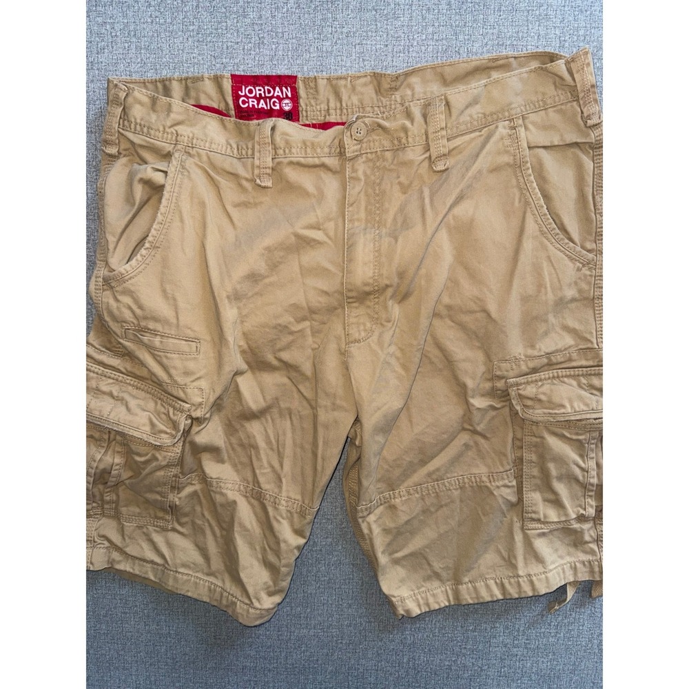Jordan Craig Mens Tan Khaki Cargo Shorts Size 38 Cotton Utility‎ 4300A Excelle